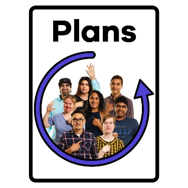 A plan document with the inclusive icon on it.